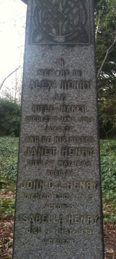 Alexander Henry grave stone